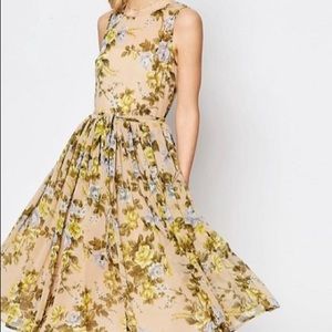 Asos Floral Midi Skater Dress